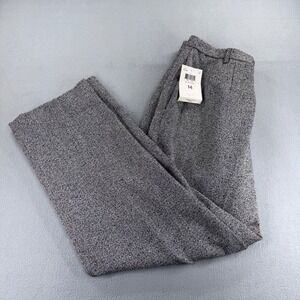 Emma James Liz Claiborne Herringbone Trousers Black White EJMU1663 Womens 14 NWT